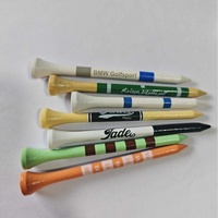 Tees de golf en bois de lotus imprimés colorés en gros, 70 mm, non magnétiques, accessoires de golf multi-spécifications