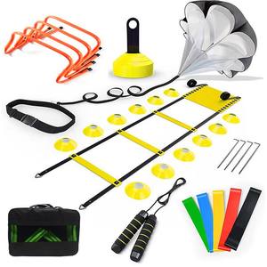 फुटबॉल/फुटबॉल गति Quickness चपलता प्रशिक्षण सेट उपकरण सीढ़ी Hurdles हेक्स के छल्ले शंकु प्रतिक्रिया गेंद बैग ले जाने के साथ - Product Image 6