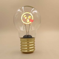 Ampoule LED en forme de lettre A70 en verre, personnalisée pour les fêtes de Noël, décorative, E40 DC3V, visage souriant, amour, charge TYPE-C, veilleuse CE