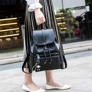 <span class=keywords><strong>Mochila</strong></span> de gran capacidad para mujer etiquetada de fábrica PU de una pieza Dropshipping cierre de cremallera con forro de poliéster para bolso de mamá - Product Image 5
