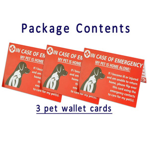 Tarjeta de contacto de emergencia para mascotas: Mis mascotas están solas en casa, tarjeta de seguridad para mascotas portátil y grabable por ambos lados para uso en emergencias - Product Image 3