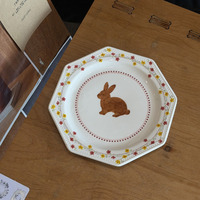 Vaisselle en céramique florale vintage française, assiette à dessert exquise pour le thé de l'après-midi