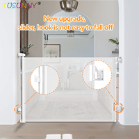 Barrière de sécurité rétractable pour bébé, escaliers, barrières de sécurité larges, animaux domestiques, barrière de sécurité pour bébé, portes, couloirs, intérieur/extérieur, en acier métallique durable