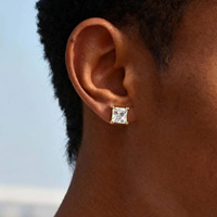 18k chapado en oro 316L de acero inoxidable Corazón Stud Pendientes de las mujeres de moda para las mujeres