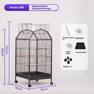 Papağan Parakeets atiatielk Lovebirds güvercin için 37 inç kuş kafesi Metal çerçeve üst çatı pencere haddeleme Caster kolay hareketlilik için - Product Image 6