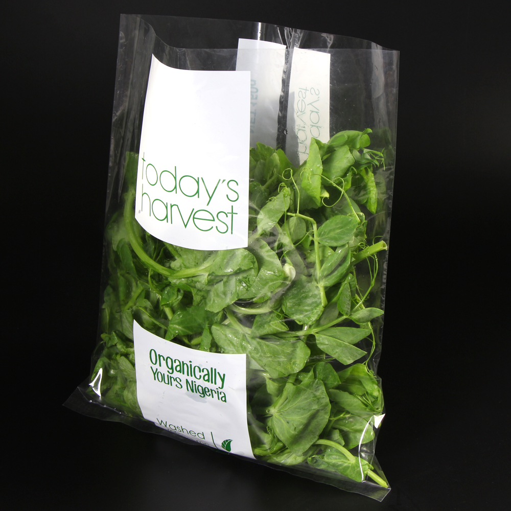 Fresh Lettuce Salad Fruits Pouches BOPP Anti Fog Leafy Vegetables Packaging Bags, vegebag, Print Logo