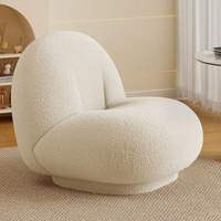 Fauteuil pivotant 360° abordable, chaise longue individuelle rotative, canapé paresseux en polaire d'agneau