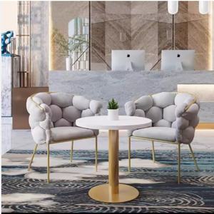 Fauteuil d'appoint moderne de luxe, meubles de salon, meubles de maison, canapé, base en métal, fauteuil en velours - Product Image 4