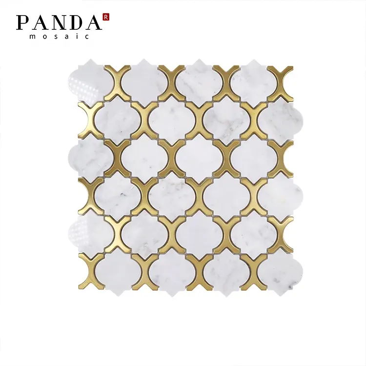 Literature And Art 300*300 Mm Square Irregular Shape Nature Stone Mosaic Craft Tile White Black Marble Mosaic For Decoration