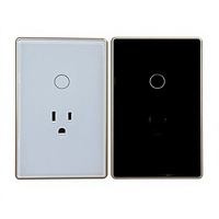 JOEY US Prise Intelligente Wi-Fi en Verre Trempé pour Maison Connectée, Interrupteur Mural Tactile Sans Fil Neutre, Contrôle à Distance par APP, Compatible Google Alexa