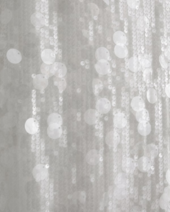 Robe de soirée mi-longue LEDUO en gros, blanche à sequins, à fines bretelles, col cœur, moulante, découpée, sans manches - Product Image 2