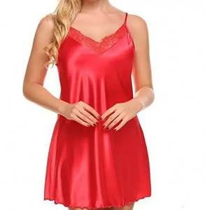 Sfy-y5053 Ensemble de pyjama en satin de soie personnalisé avec logo, nuisette sexy pour femmes, lingerie, camisole avec short et robe - Product Image 4