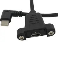 0.3m Micro B Type C Mini USB 5Pin Femelle à Mâle Angle 90 Degrés Micro USB-C Mini Rallonge USB Câble de Montage Sur Panneau