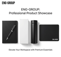 Ensemble cadeau d'entreprise personnalisé avec logo, noir mat, comprenant un carnet, un gobelet, un stylo, une clé USB, un tapis de souris, pour clients VIP d'entreprise