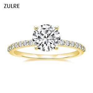 Nuevo <span class=keywords><strong>Anillo</strong></span> <span class=keywords><strong>de</strong></span> Compromiso Solitario <span class=keywords><strong>de</strong></span> Moissanita <span class=keywords><strong>de</strong></span> 8mm y 2CT con Corte Redondo y Engaste <span class=keywords><strong>de</strong></span> Garra, Regalo <span class=keywords><strong>de</strong></span> Aniversario para Parejas Unisex - Product Image 1