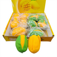 Jouet anti-stress souple en TPR en forme de mangue à peler simulée, idéal pour le bureau et les cadeaux, vente en gros