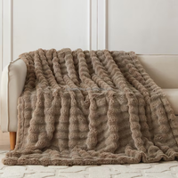 Plaid de luxe en fausse fourrure pour canapé, couverture douillette, moelleuse, épaisse et duveteuse en polaire pour canapé, chambre et salon