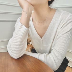 Dylam Stylish Elegance Design Sterling Silver LInk Chain <b>Adjustable</b> Tassel Beads Pendant Women Jewelry <b>Bracelets</b> for Daily Wear - Product Image 2