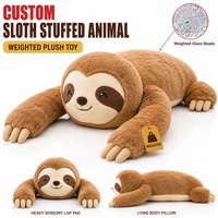 Direct usine : Peluche paresseux lestée, coussin sensoriel lourd pour les genoux, oreiller corporel pour dormir, fabrication sur mesure d'animaux