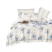 Parure de lit 4 pièces moderne en coton tissé imprimé motif végétal 200 fils/cm² personnalisable toutes saisons pour la maison et l'hôtellerie