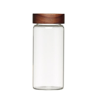 Bocaux de rangement en verre avec couvercles en bois d'acacia, bocaux en verre borosilicate de haute qualité pour grains de café, épices, organisation de la cuisine et du garde-manger, tiroir