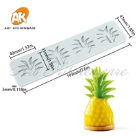 Moule en silicone en forme de feuille d'ananas AK pour chocolat, décoration de gâteaux, pâtisserie, outils de cuisine, pâtisserie personnalisée
