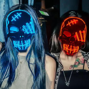 Masque LED bicolore Halloween à lumière froide, accessoire pour jeu de rôle <span class=keywords><strong>Loup</strong></span>-<span class=keywords><strong>garou</strong></span>, idéal pour les soirées à thème et les jeux de rôle V-Face - Product Image 4