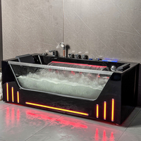 Fabrication d'une baignoire à remous de couleur personnalisée baignoire whirlppol baignoire de massage en hydrothérapie avec oreiller et cascades
