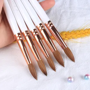 USA Chất Lượng Hàng Đầu Kolinsky Acrylic Round Nail Brush Kích Thước 6 8 10 12 14 16 18 20 22