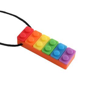Jouet à mâcher en silicone souple pour bébé Blocs de construction arc-en-ciel transfrontaliers avec bâton de meulage Caractéristique <span class=keywords><strong>Mot</strong></span> arc-en-ciel - Product Image 1