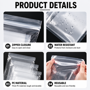 Bolsa Transparente con Orificio para Colgar, Personalizable con Logotipo, Ecológica, Reciclable, de HDPE, Resistente a la Humedad, con Cierre Hermético, para Zapatos y Dispositivos Electrónicos - Product Image 2