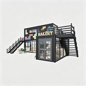 Tienda de Contenedores Marítimos Modificados BROADWAY, Diseño Moderno, Tienda de Té de Burbujas y Panadería, 7550*4950*4700MM, Forma Rectangular - Product Image 4