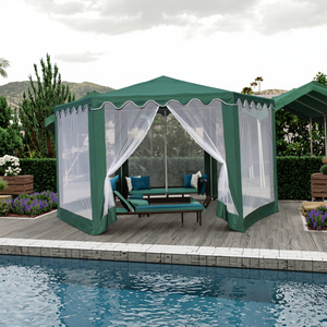 Tente parasol hexagonale en polyester personnalisée 2x2x2M avec <span class=keywords><strong>moustiquaire</strong></span> respirante <span class=keywords><strong>amovible</strong></span> - Product Image 1
