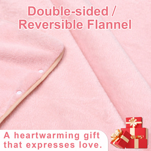 Couverture de fauteuil roulant portable en polaire, châle poncho à boutons-pression, couverture de genoux longue jusqu'aux genoux, 100% polyester, à pois/uni, lavable en machine, quatre couleurs - Product Image 6