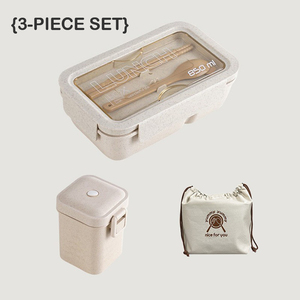 Boîte à Lunch Bento en Paille de Blé Biodégradable pour Enfant en Gros, Contenant de Stockage pour Aliments et Snacks pour Fille à l'École - Product Image 4
