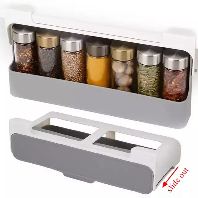 Küchen-Gewürzregal für Schubladen, Unterschrank-Gewürzorganizer, Hängender Schubladenorganizer, Verstellbares Gewürzregal für Regalunterseite| Alibaba.com