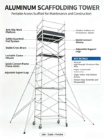 Tour d'échafaudage en aluminium portable et mobile avec roues pivotantes pour la construction et l'entretien