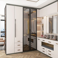 Ensemble de placards modulaires haut de gamme sur mesure pour chambre à coucher, dressing semi-ouvert, armoire d'angle pour maison et villa