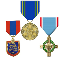 Fabricant Médailles Récompenses Conception Professionnelle Badges en Or Ruban Médailles de Personnalité Épingles en Émail Artisanat en Métal