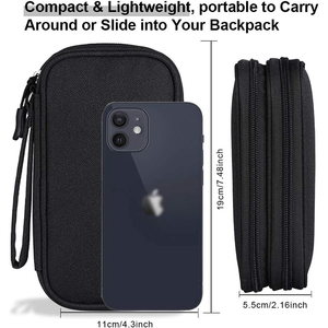 กระเป๋าจัดระเบียบอุปกรณ์อิเล็กทรอนิกส์สำหรับเดินทาง  กระเป๋าใส่สายชาร์จ สายเคเบิล ขนาดเล็ก สีดำ - Product Image 2