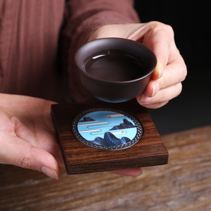 Sous-verre en bakélite cloisonné, résistant à la chaleur, rond, pour accessoires de service à thé - Product Image 3