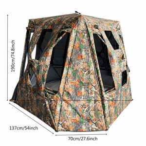 Tenda Mimetica Personalizzabile per Caccia con Visibilità a 360 Gradi, Impermeabile, per Campeggio e Caccia all'Aperto - Product Image 6