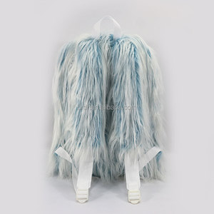 Ba lô lông giả unisex mềm mại có khóa kéo, túi thời trang thiết kế sang trọng, ba lô lông thú dành cho nam và nữ, lớp lót polyester - Product Image 2