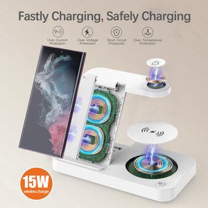 15w 3in1 Fast Wireless Chargers <strong>Universal</strong> Power Supply <strong>Adapter</strong> Charging for Smart Mobile Phone Earphone Watch <strong>Multifunction</strong> - Product Image 4