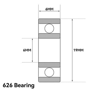 リジッドボールベアリング 626 ZZ 6x19x6MM - Product Image 4