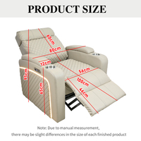 Sillón Reclinable Eléctrico de Lujo Personalizado con Iluminación LED, Ajuste Eléctrico de Reclinación, Portavasos, Apto para Spas y Similares
