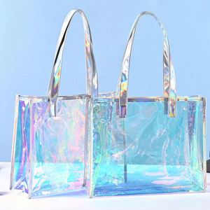 Bolsos de Mano de PVC Transparente Holográfico, Modernos, de Lujo, Impermeables, Personalizados al por Mayor, con Logotipo, para Mujer, Bolsos Cosméticos, Bolsos de Playa con Diseño - Product Image 4