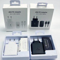 Chargeur rapide PD 45W avec câble Type-C vers C, adaptateur de charge ultra-rapide pour Samsung S21 S22 S23 S24 S25 S26 (prises EU, UK, US)