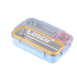 Boîte à lunch isotherme en acier inoxydable de qualité alimentaire 2026 avec système de verrouillage à quatre côtés et couverts intégrés - Product Image 6