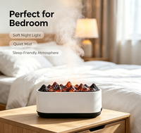 Humidificateur à Arôme Flamme Volcanique Alimenté par USB avec Lumière Nocturne LED Douce, Silencieux et Anti-Fuite pour la Maison, le Bureau et la Chambre